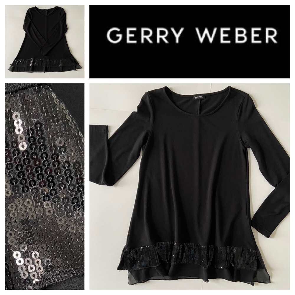 NWOT - SM Sweater with Sequins and Chiffon Hem